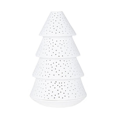 Porta Tealight Albero di Natale in Ceramica Bianca Satinata H21,5 - 4990748