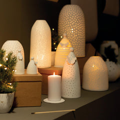 Angelo Porta Tealight in Ceramica Satinata Bianca H27,5 Cm - 4990763