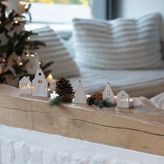 Porta Tealight a forma di Chiesa in ceramica - 4990441