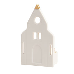 Porta Tealight a forma di Chiesa in ceramica - 4990441