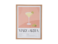 Wall Art Margarita &ndash; Present Time | Quadro Decorativo H41,5 X L31,5 con Ricetta Cocktail per Cucina o Angolo Bar - PT4285
