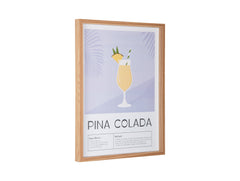 Wall Art Pina Colada &ndash; Present Time | Quadro Decorativo H41,5 X L31,5 con Ricetta Cocktail per Cucina o Angolo Bar - PT4284