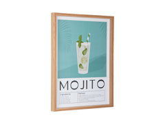 Wall Art Mojito &ndash; Present Time | Quadro Decorativo H41,5 X L31,5 con Ricetta Cocktail per Cucina o Angolo Bar - PT4283