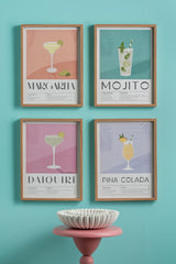 Wall Art Mojito &ndash; Present Time | Quadro Decorativo H41,5 X L31,5 con Ricetta Cocktail per Cucina o Angolo Bar - PT4283