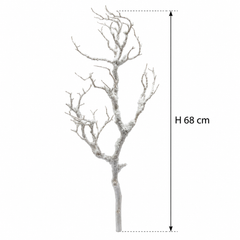 Ramo Artificiale di Acacia Innevato altezza H 68 cm