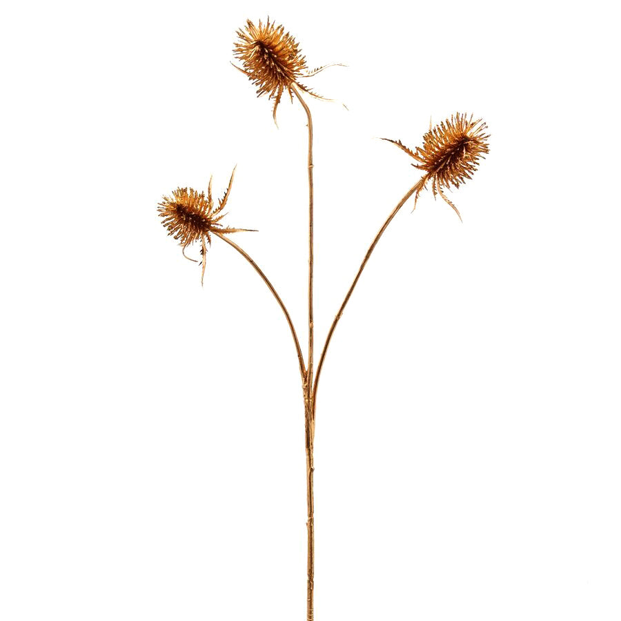 Ramo Artificiale di Cardo Oro H68 | Fiori artificiali di qualit&agrave; - 216124