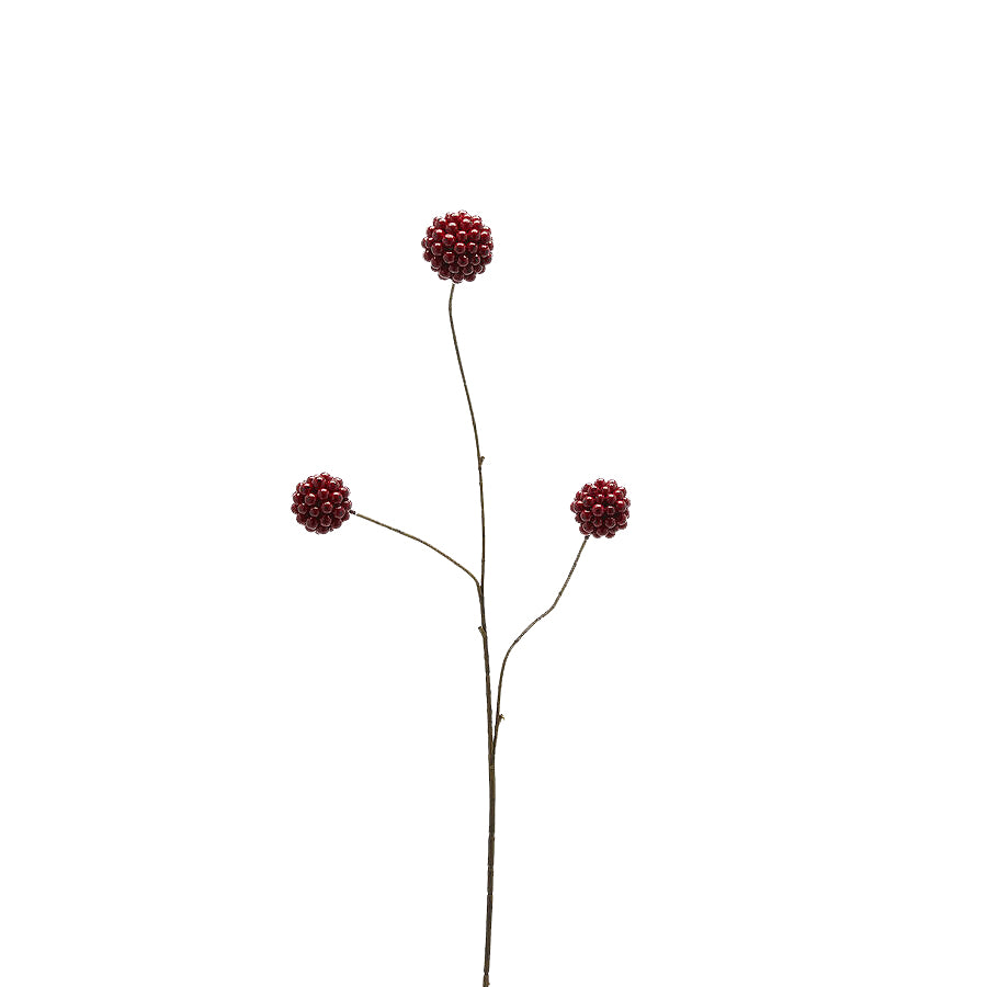 Ramo Ilex Sfere X3 H80 - Rami decorativi natalizi