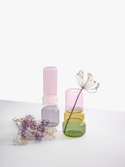 Vaso Revolve H35 Smoke - Clear - Rosa | Vasi in Vetro Ichendorf - 09366094