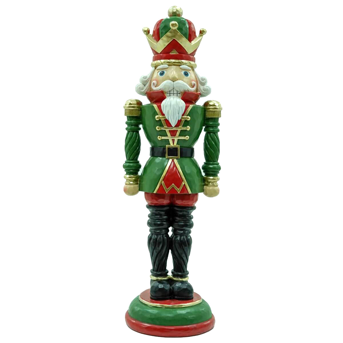 Soldatino Schiaccianoci in Resina Abito Verde e Cappello Rosso H36,5 cm