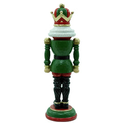 Soldatino Schiaccianoci in Resina Abito Verde e Cappello Rosso H36,5 cm