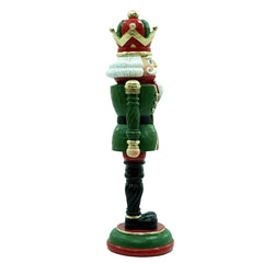 Soldatino Schiaccianoci in Resina Abito Verde e Cappello Rosso H36,5 cm