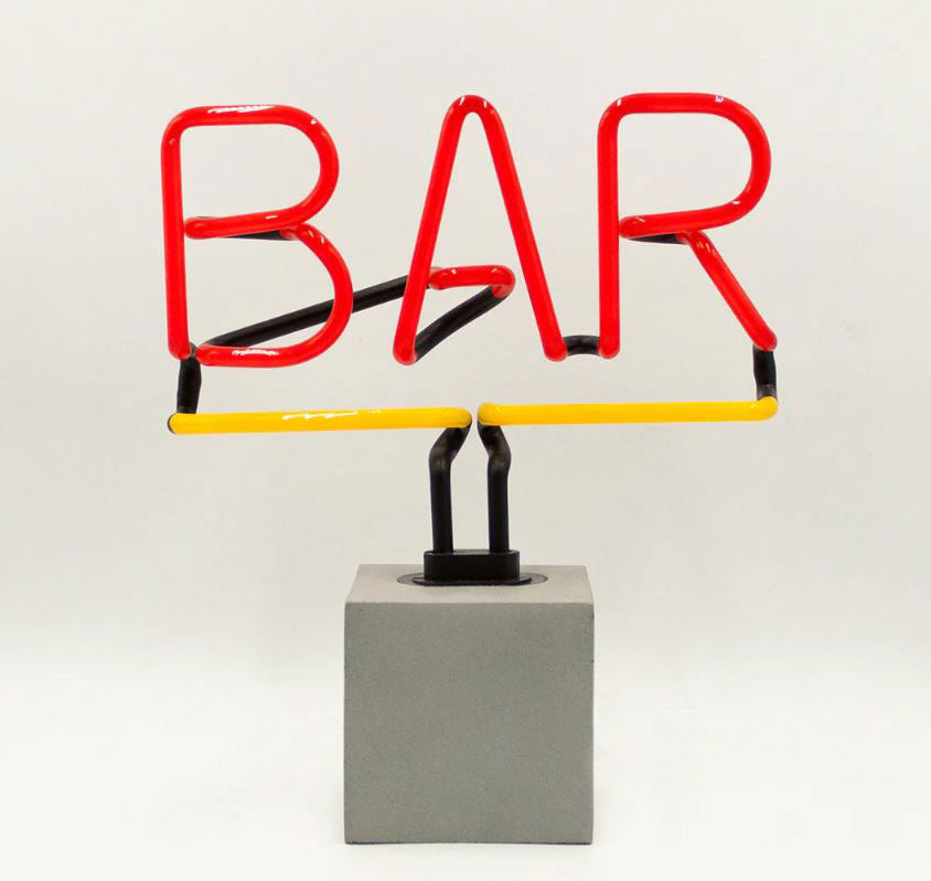 Locomocean | Scritta Neon Bar su base in Cemento - DK-NSET-BAR