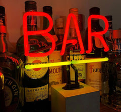 Locomocean | Scritta Neon Bar su base in Cemento - DK-NSET-BAR