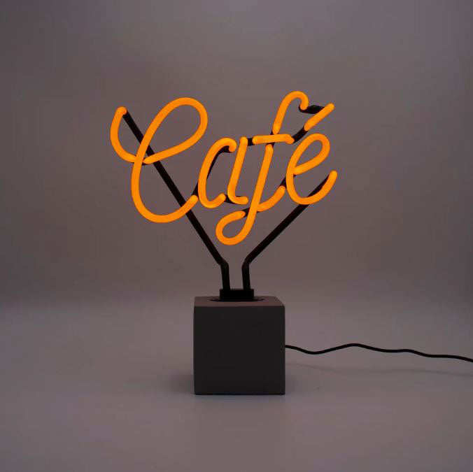 Locomocean | Neon Caf&eacute; su Base in Cemento - DK-NSET-CAFE
