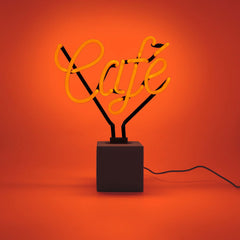 Locomocean | Neon Caf&eacute; su Base in Cemento - DK-NSET-CAFE