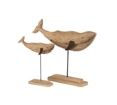 Scultura Balena in legno naturale  - CONFIG0275