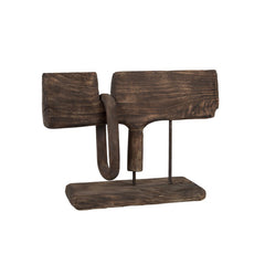 Scultura decorativa in legno di salice rettangolare con anello - 96200