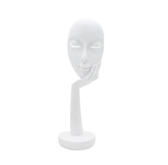 Scultura Maschera Bianca su Mani H37 in Resina - Z074-75B-L