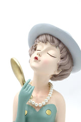 Scultura Mezzo Busto Donna con Specchio da Trucco - YCY-Z015