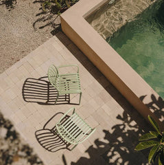 Sedia Righe da Giardino in Polipropilene Verde  | Arredo Outdoor EDG - 7400089A788