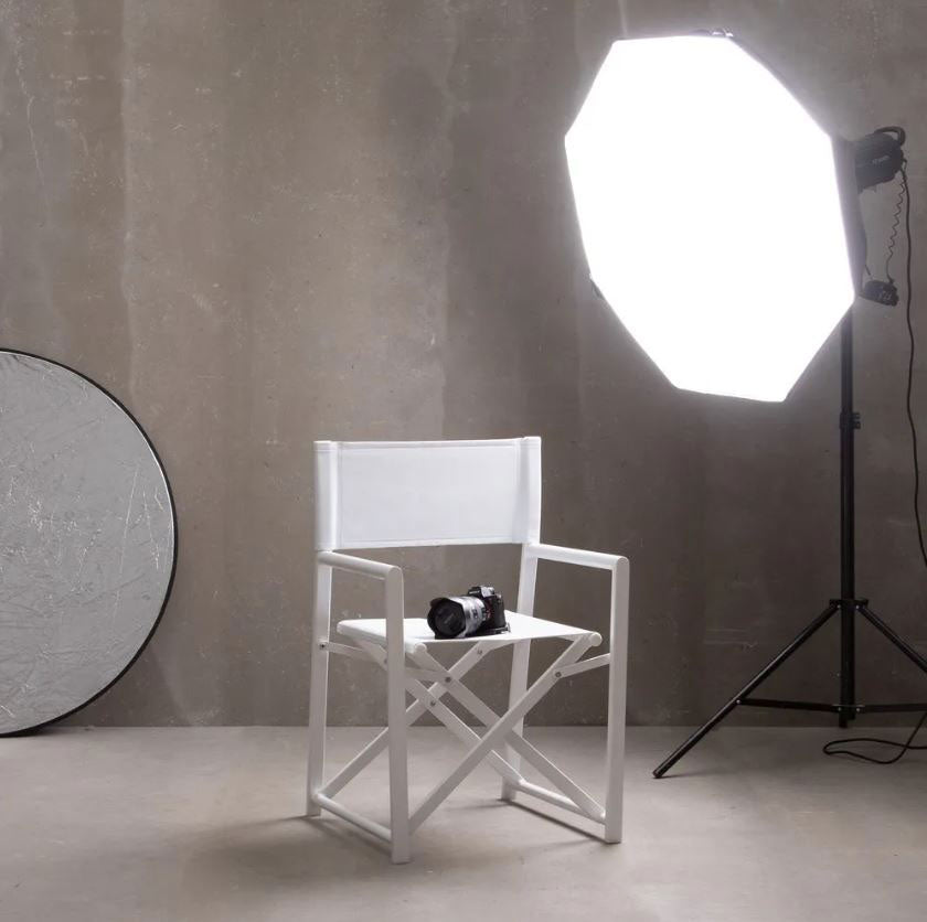 Sedia da Regista in Alluminio Bianco L56 X P53 X H84 CM - 610327