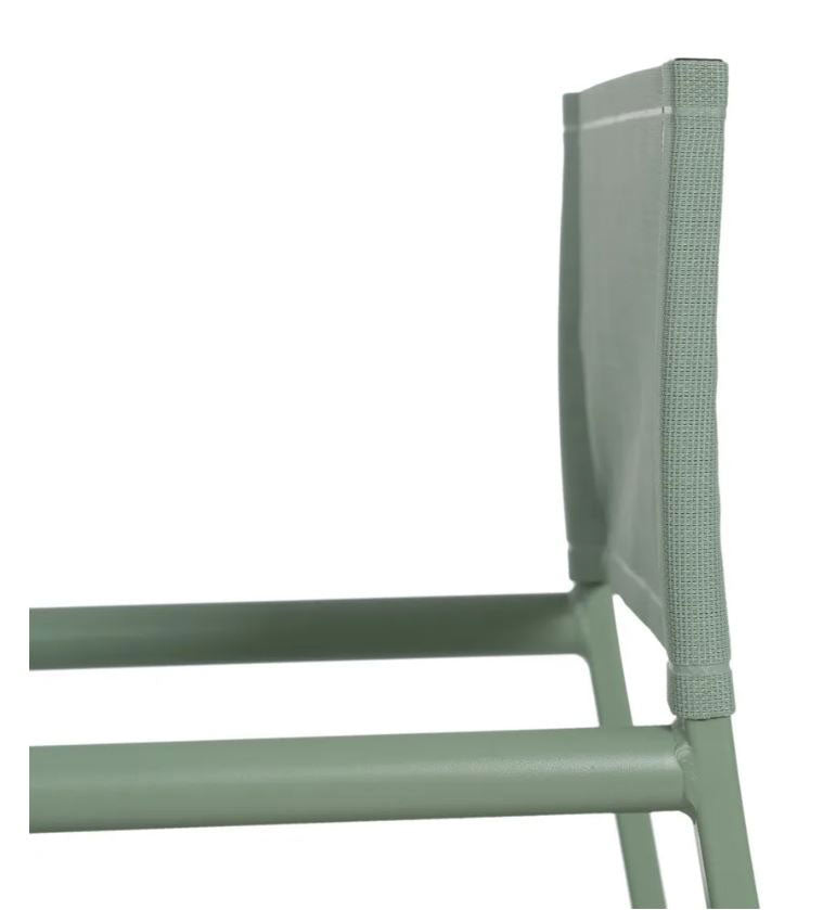 Sedia da Regista in Alluminio Verde Salvia L56 X P53 X H84 CM - 610329