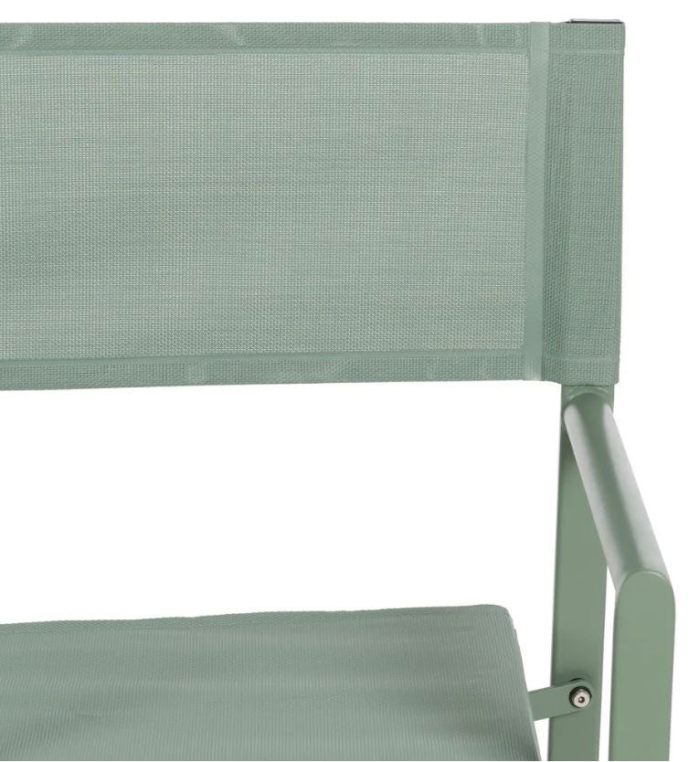 Sedia da Regista in Alluminio Verde Salvia L56 X P53 X H84 CM - 610329