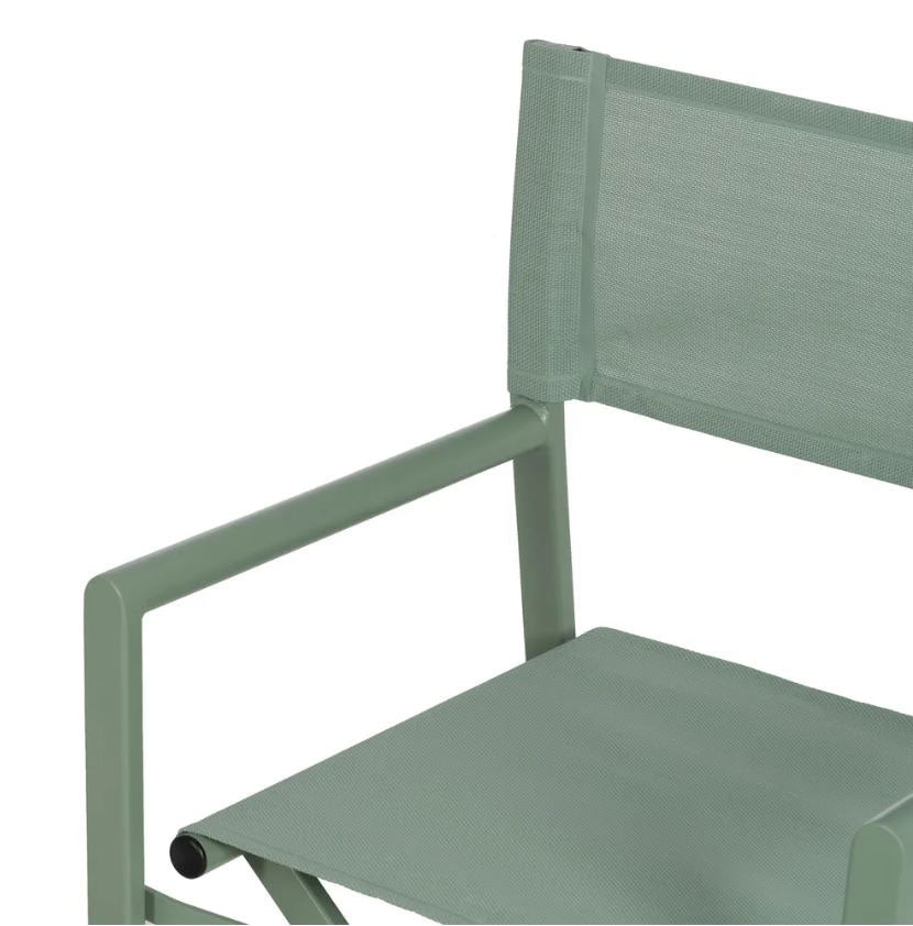 Sedia da Regista in Alluminio Verde Salvia L56 X P53 X H84 CM - 610329
