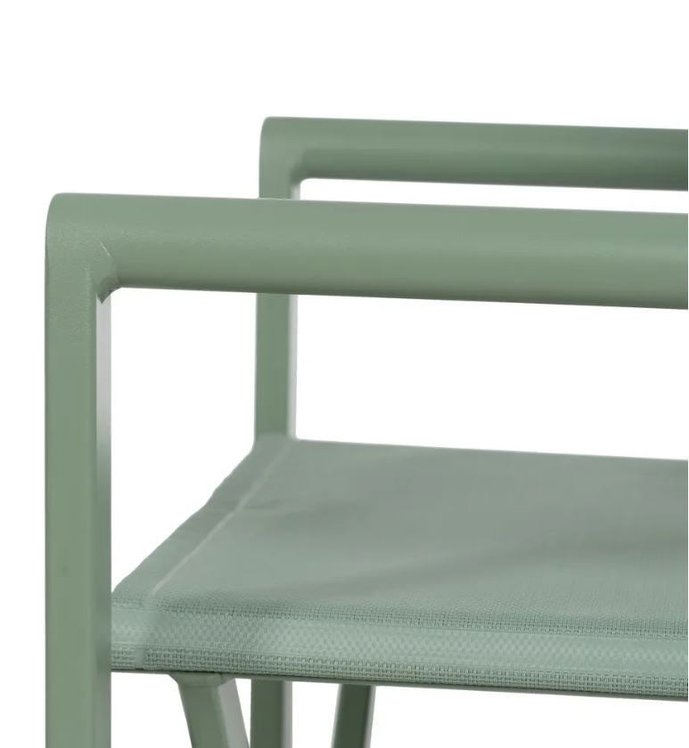 Sedia da Regista in Alluminio Verde Salvia L56 X P53 X H84 CM - 610329