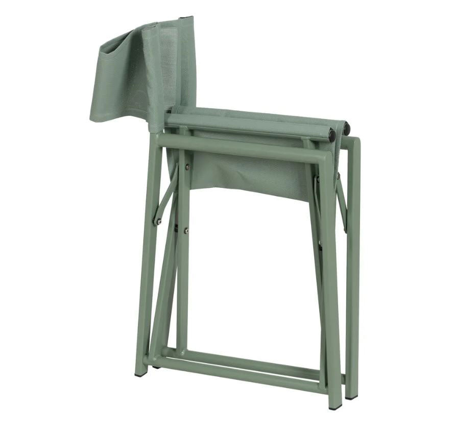 Sedia da Regista in Alluminio Verde Salvia L56 X P53 X H84 CM - 610329
