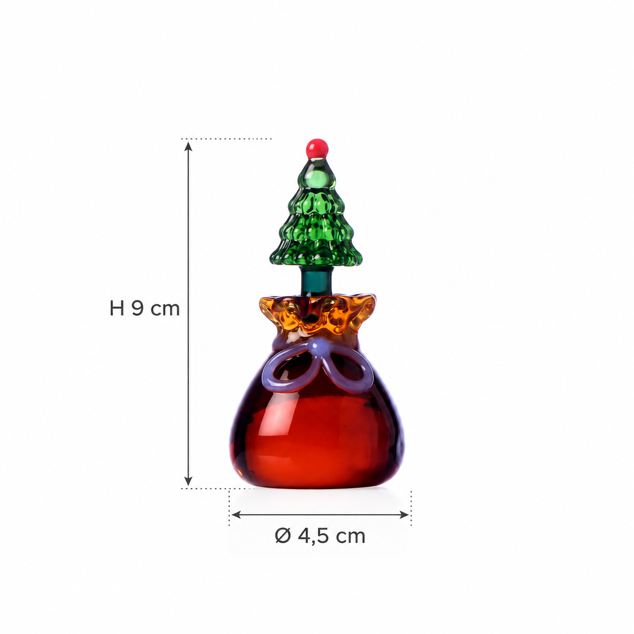 Segnaposto Albero di Natale con Sacco Ambra Christmas Tales Ichendorf Milano H 9 cm diametro 4,5 cm