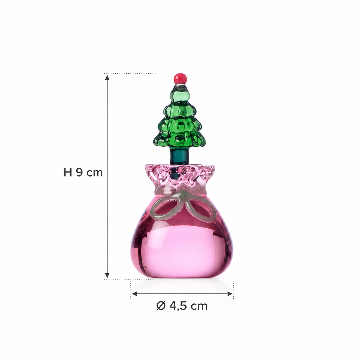 Segnaposto Albero di Natale con Sacco Rosa Christmas Tales Ichendorf Milano in vetro