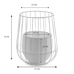 Serax - Vaso In Cesto di Ferro Bianco H45 X D37 Cm - B7217050