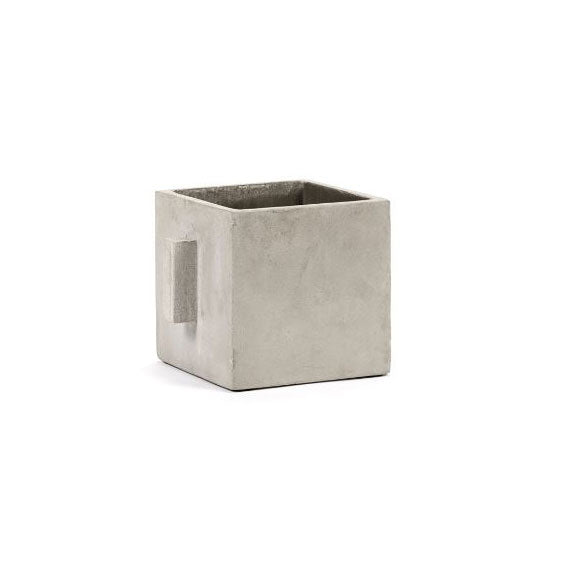 Vaso in cemento quadrato grigio con manici H17 | Vasi di design in cemento Serax - B7220012
