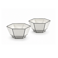 Set 2Pz. Ciotola per Cereali in Porcellana Bianco/Nero – Collezione Carte Blanche - Annebet Philips Per Serax