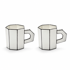 Set 2Pz. Tazza da Tè in Porcellana Bianco/Nero – Collezione Carte Blanche - Annebet Philips Per Serax