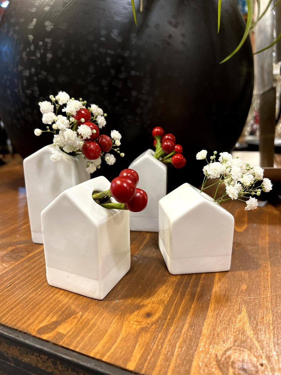 Set 4 vasi monofiore a forma di casetta - 4912928