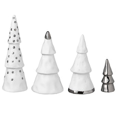 Set 4Pz. Alberi in Porcellana Bianca ed elementi Argentati - 4988683