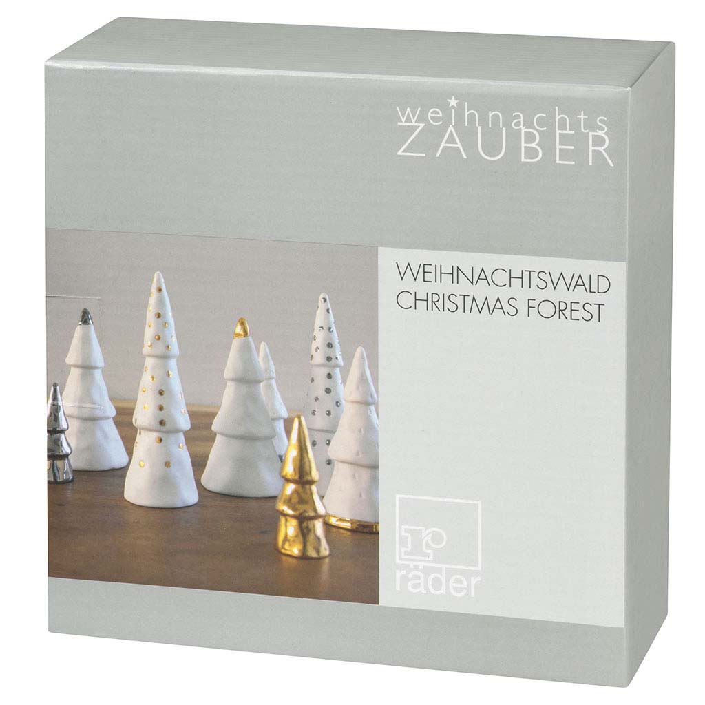 Set 4Pz. Alberi in Porcellana Bianca ed elementi Oro - 4988684