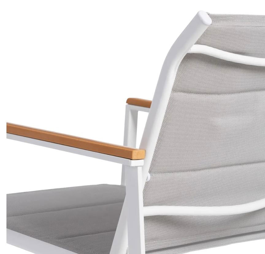 Ixia - Set Da Giardino in Alluminio Bianco 4 Pezzi - Divano 2 Poltrone Tavolino in Alluminio Bianco con Vetro temperato - 603926