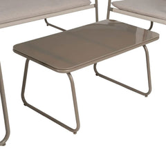 Ixia - Set Da Giardino in Acciaio Grigio 4 Pezzi - Divano 2 Poltrone Tavolino con Vetro Temperato - 614443