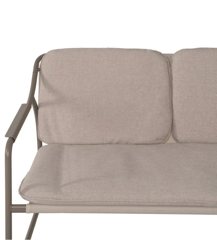 Ixia - Set Da Giardino in Acciaio Grigio 4 Pezzi - Divano 2 Poltrone Tavolino con Vetro Temperato - 614443