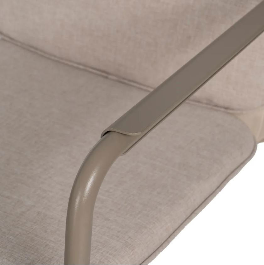 Ixia - Set Da Giardino in Acciaio Grigio 4 Pezzi - Divano 2 Poltrone Tavolino con Vetro Temperato - 614443