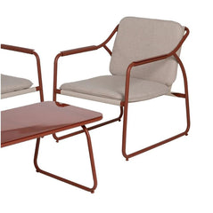 Ixia - Set Da Giardino in Acciaio Rosso Ruggine 4 Pezzi - Divano 2 Poltrone Tavolino con Vetro Temperato - 614444