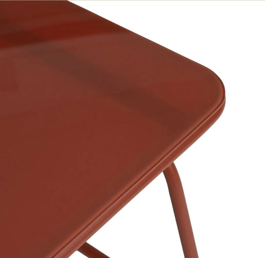 Ixia - Set Da Giardino in Acciaio Rosso Ruggine 4 Pezzi - Divano 2 Poltrone Tavolino con Vetro Temperato - 614444