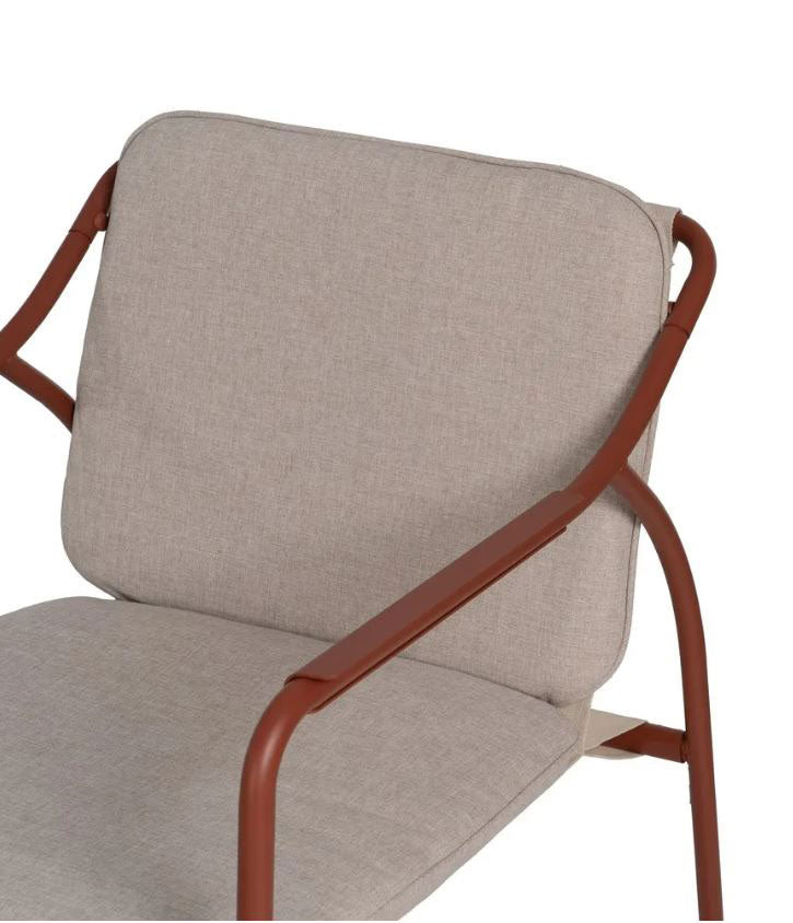 Ixia - Set Da Giardino in Acciaio Rosso Ruggine 4 Pezzi - Divano 2 Poltrone Tavolino con Vetro Temperato - 614444