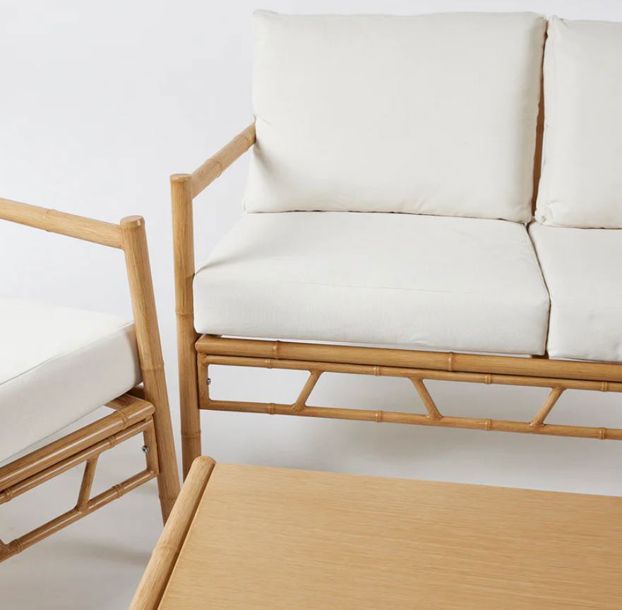 Set da Giardino 4 Pezzi Alluminio Simil Bamboo | Arredo Outdoor EDG - 7400015A977