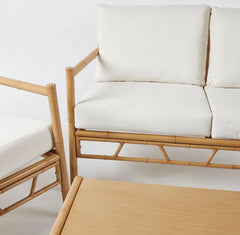 Set da Giardino 4 Pezzi Alluminio Simil Bamboo | Arredo Outdoor EDG - 7400015A977