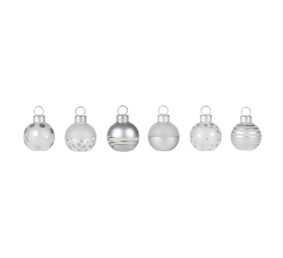 Set 6 segnaposto a forma di palline di Natale Silver - 4990345-argento