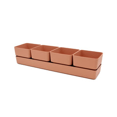Set cassetta sierra Rosa 48 | Vasi di design in plastica colorata TERAPLAST - 08769048-312